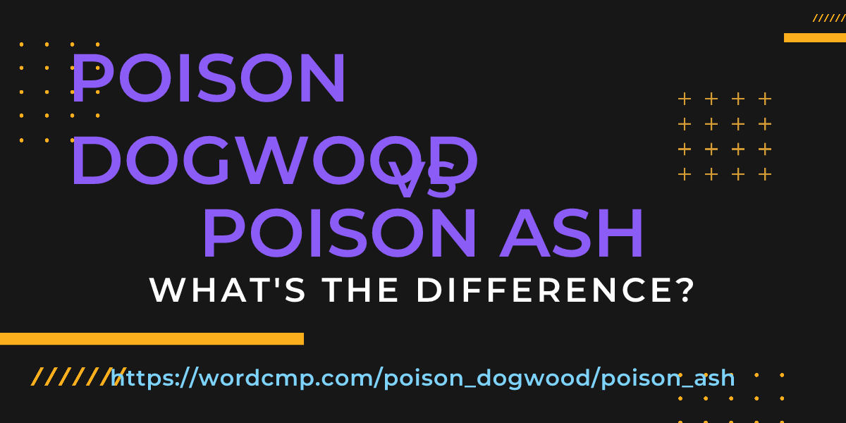 Difference between poison dogwood and poison ash