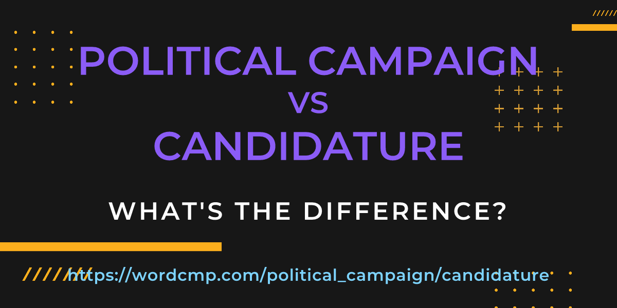 Difference between political campaign and candidature