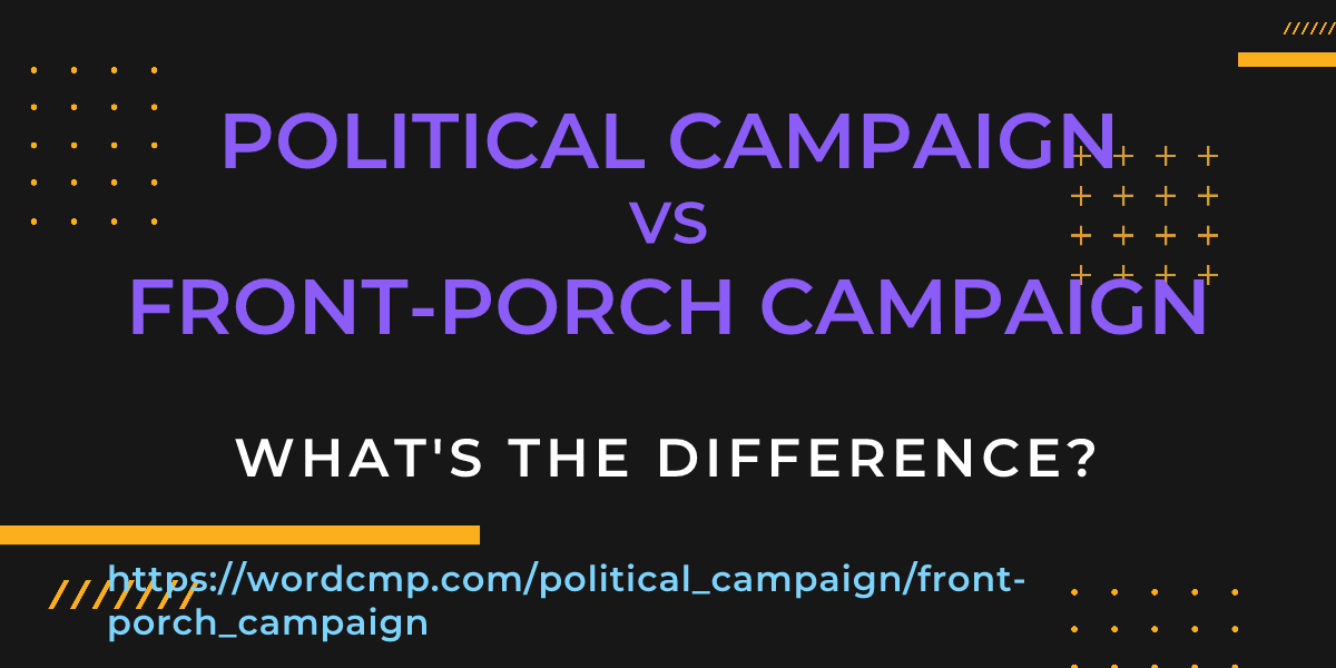 Difference between political campaign and front-porch campaign