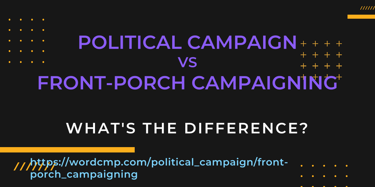Difference between political campaign and front-porch campaigning