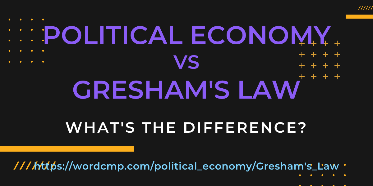 Difference between political economy and Gresham's Law