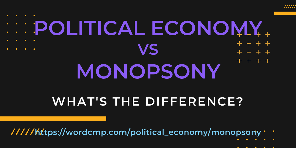 Difference between political economy and monopsony