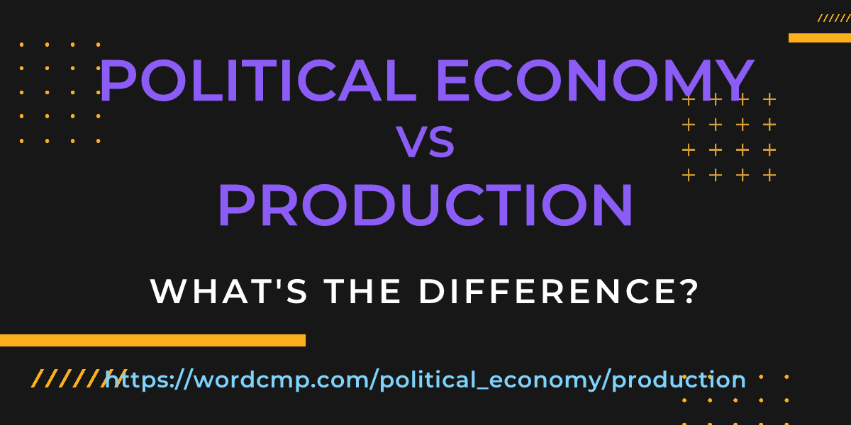 Difference between political economy and production