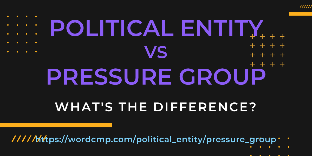 Difference between political entity and pressure group