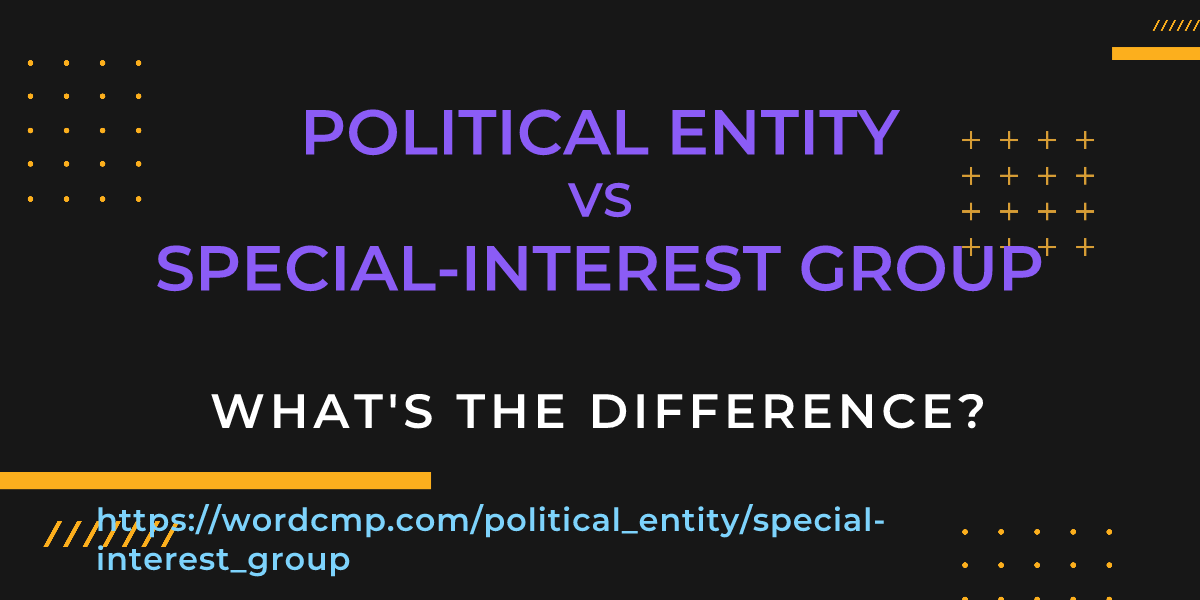 Difference between political entity and special-interest group