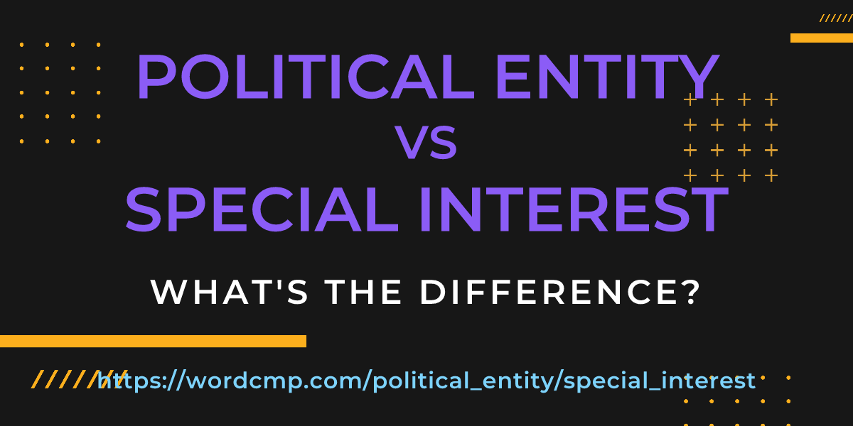 Difference between political entity and special interest