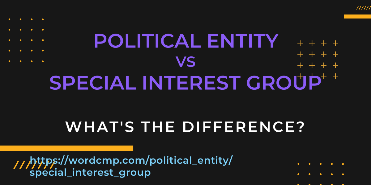 Difference between political entity and special interest group