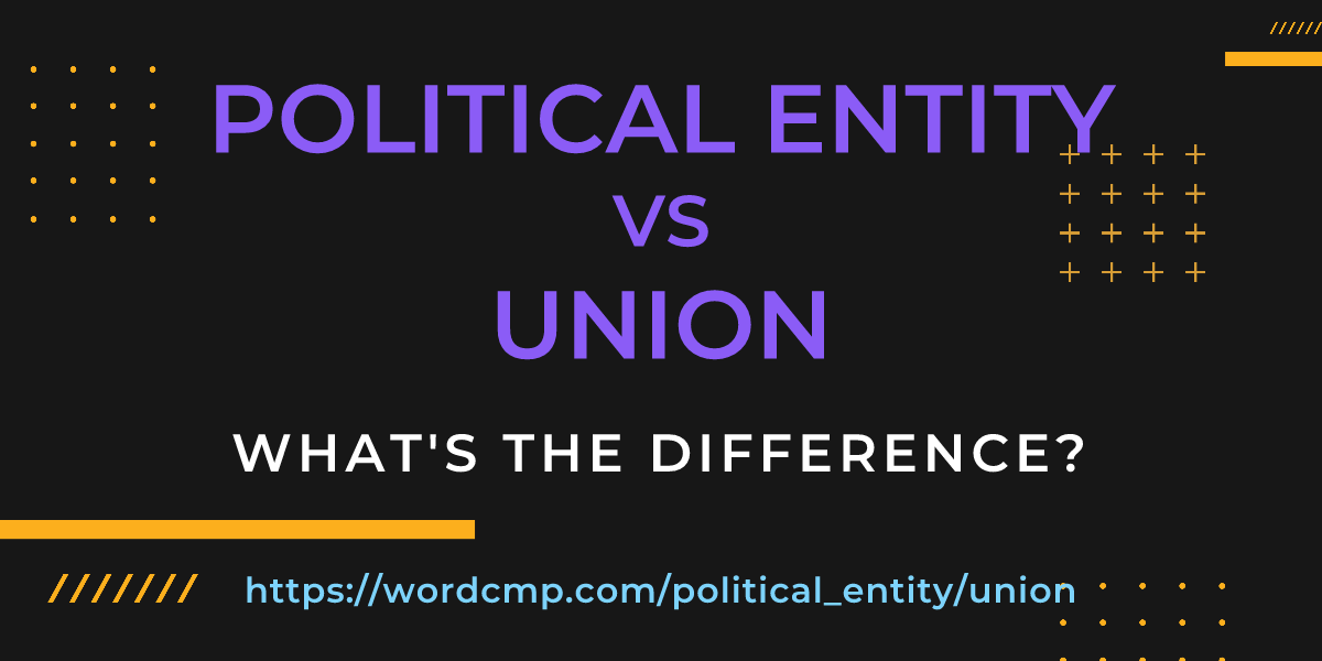 Difference between political entity and union