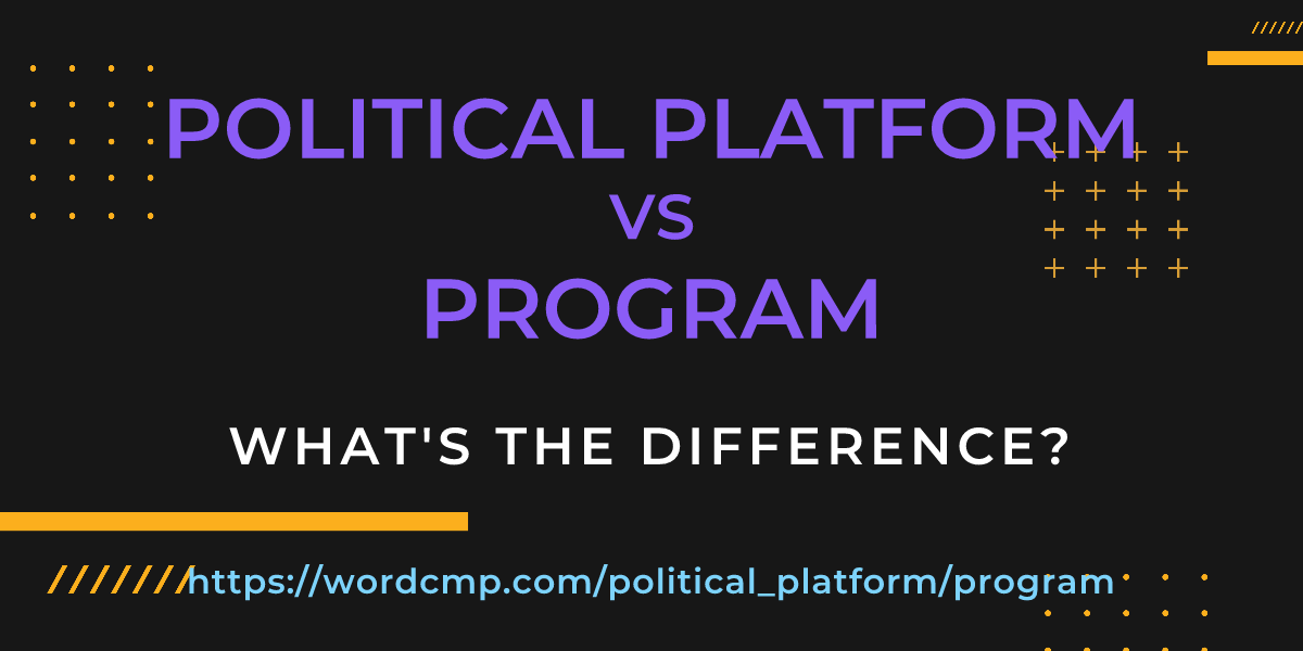 Difference between political platform and program