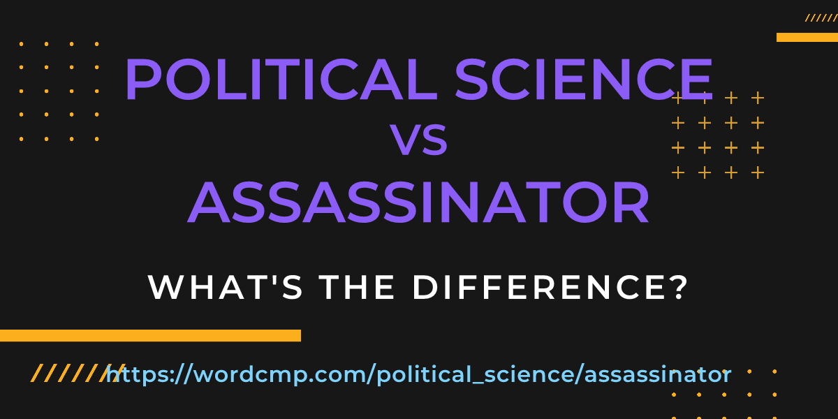 Difference between political science and assassinator