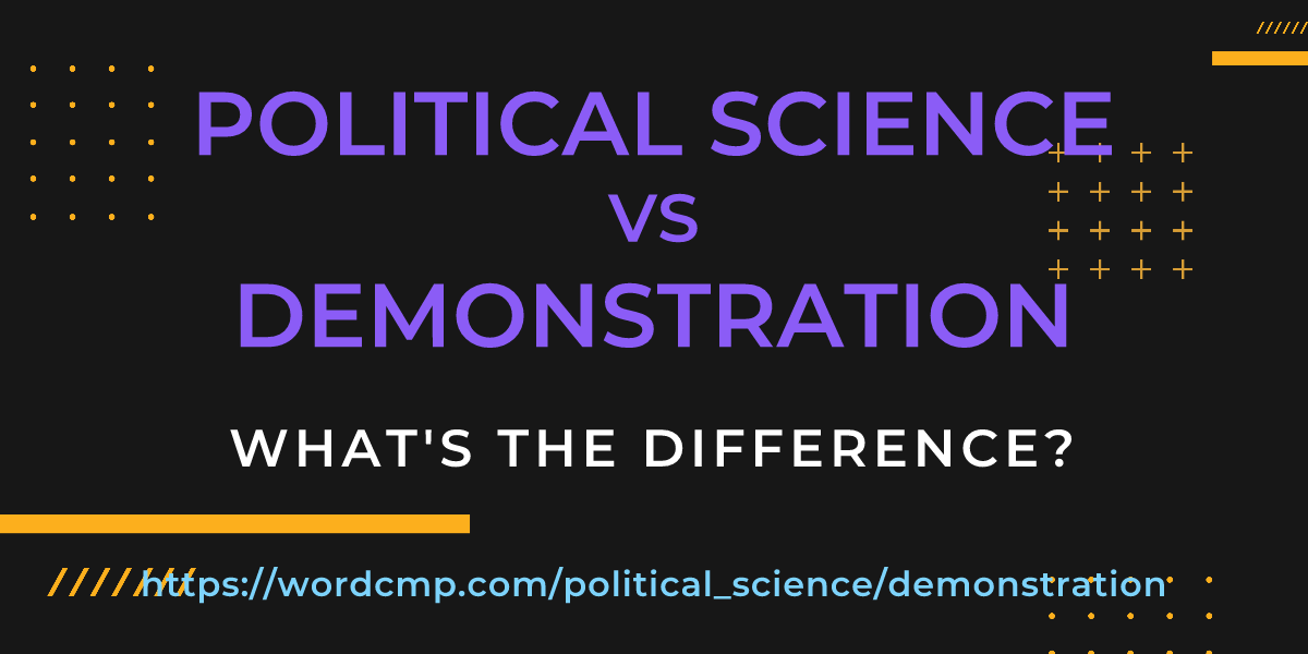 Difference between political science and demonstration