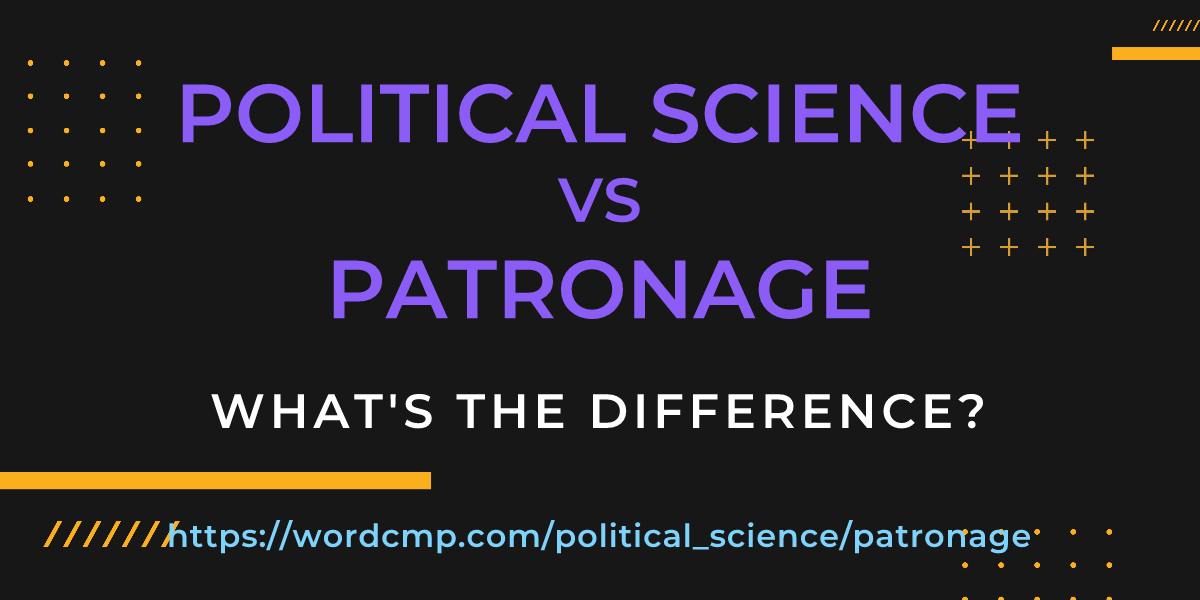 Difference between political science and patronage