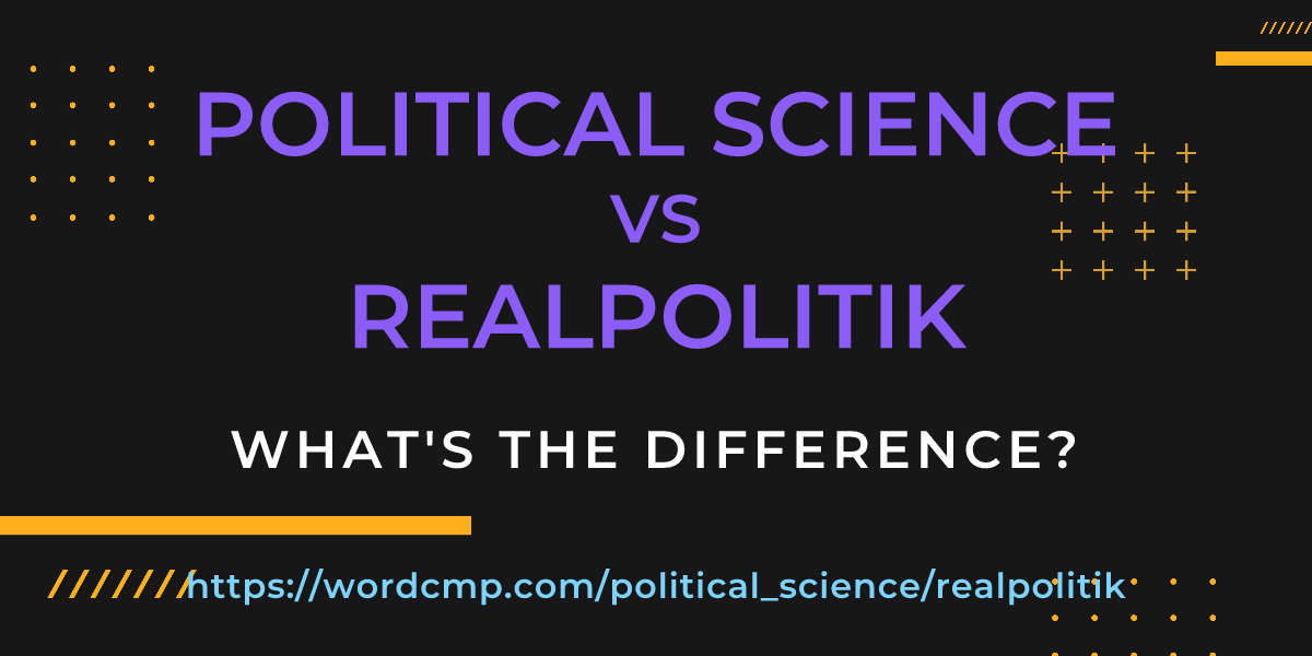 Difference between political science and realpolitik