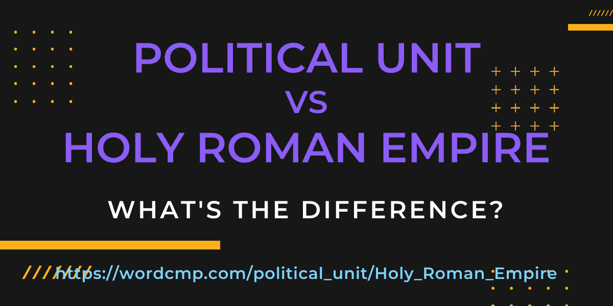 Difference between political unit and Holy Roman Empire