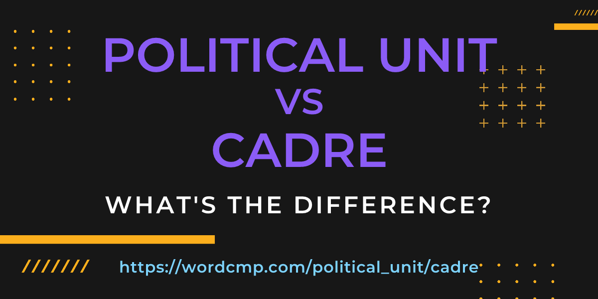 Difference between political unit and cadre