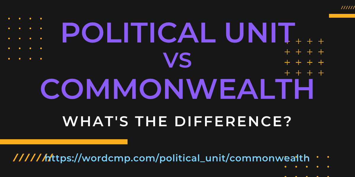 Difference between political unit and commonwealth