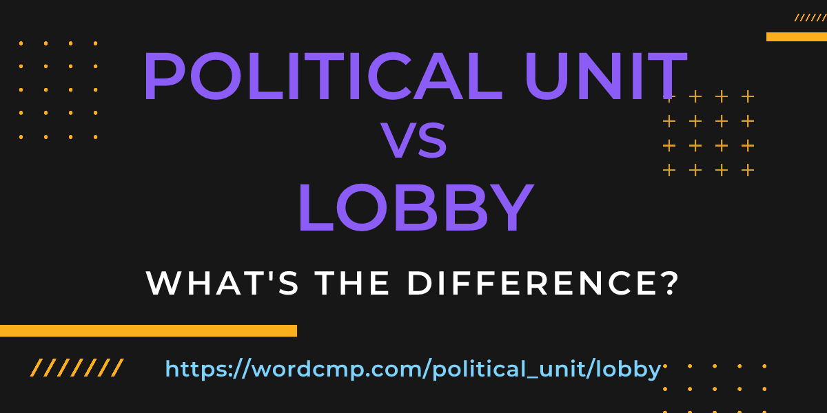 Difference between political unit and lobby