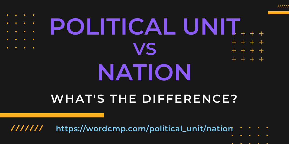 Difference between political unit and nation