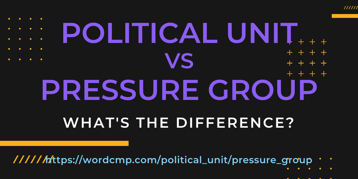 Difference between political unit and pressure group