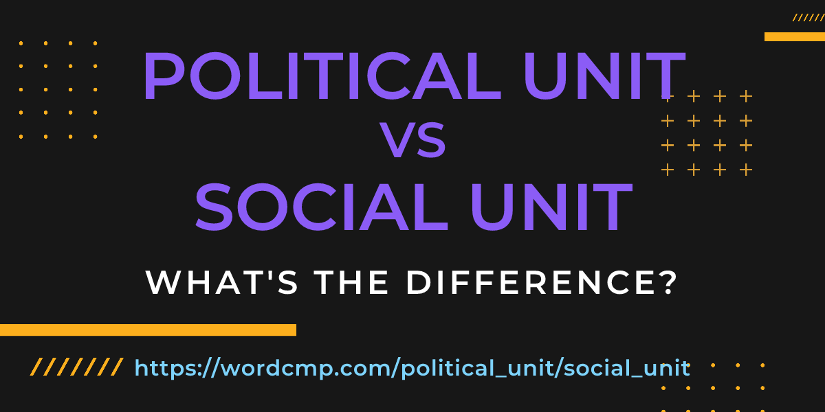 Difference between political unit and social unit