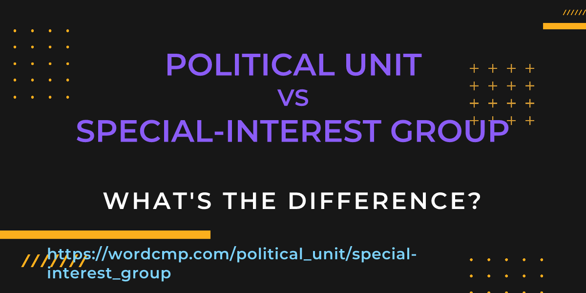 Difference between political unit and special-interest group