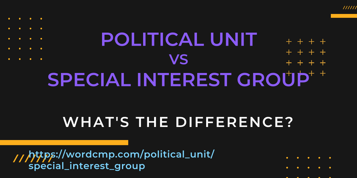 Difference between political unit and special interest group