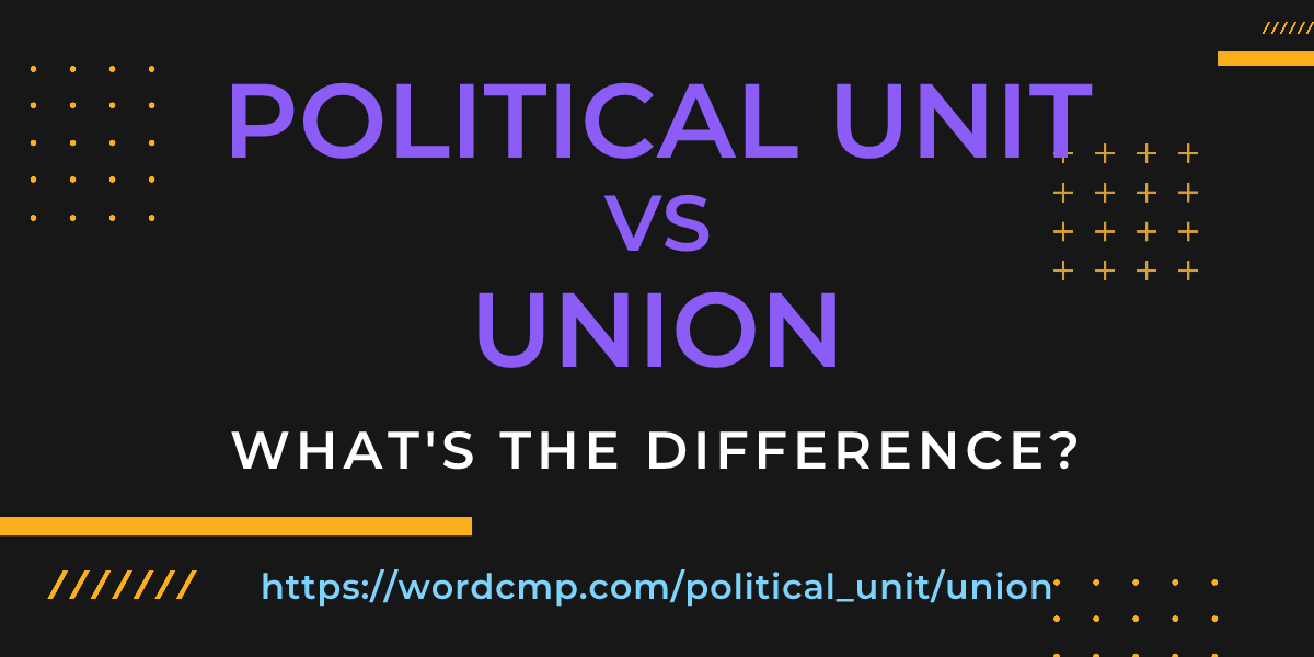 Difference between political unit and union