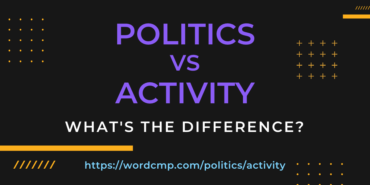 Difference between politics and activity