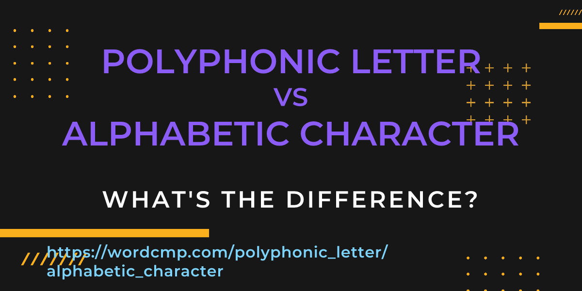 Difference between polyphonic letter and alphabetic character