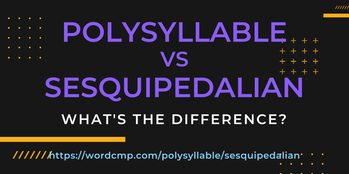 Difference between polysyllable and sesquipedalian