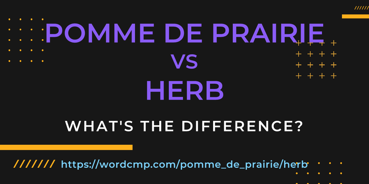 Difference between pomme de prairie and herb