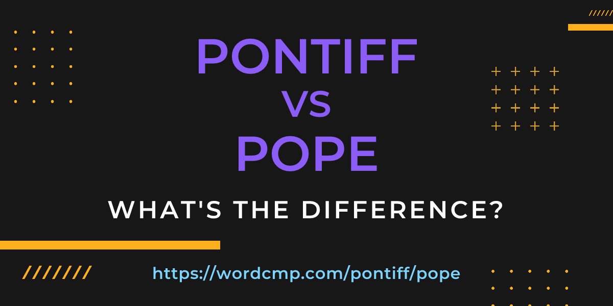 Difference between pontiff and pope