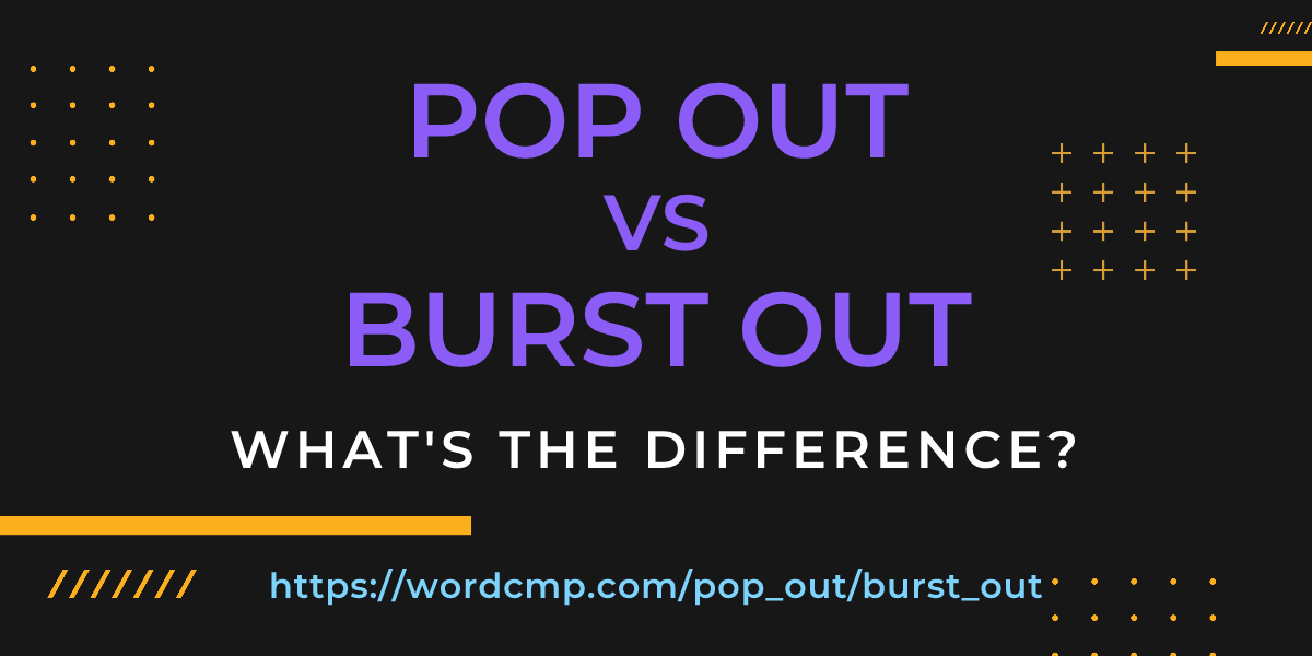 Difference between pop out and burst out