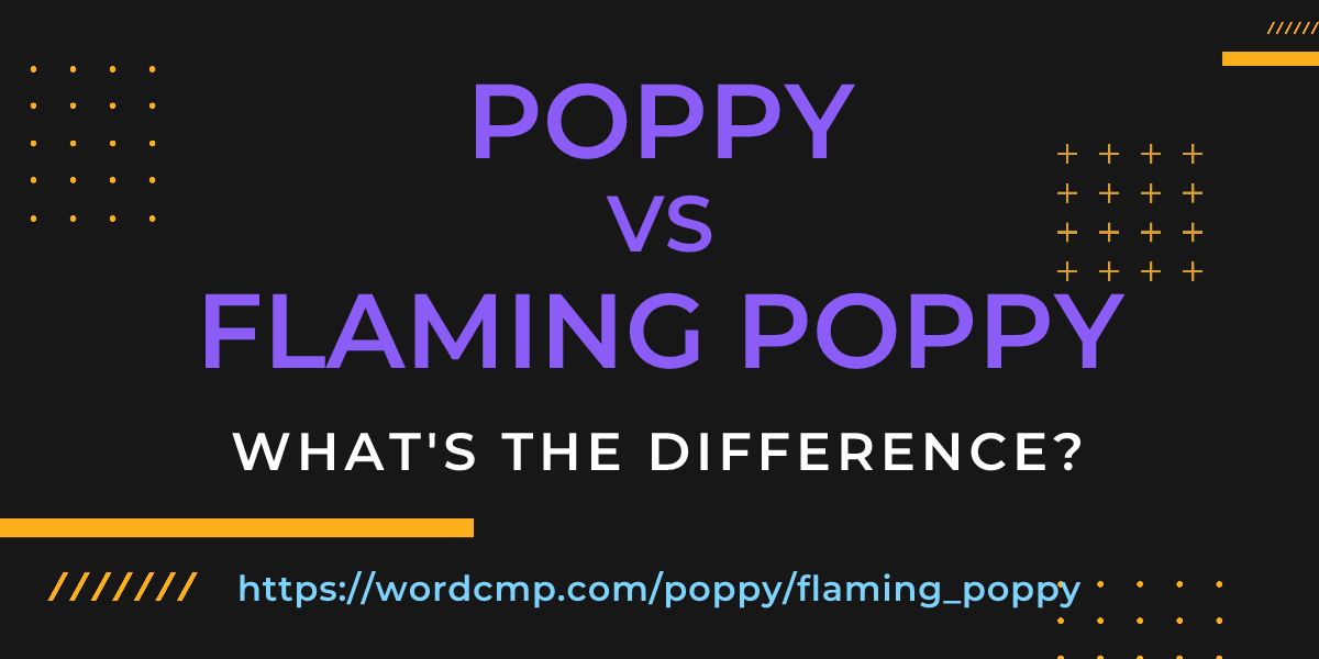 Difference between poppy and flaming poppy