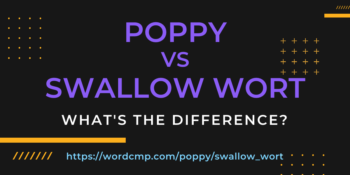 Difference between poppy and swallow wort