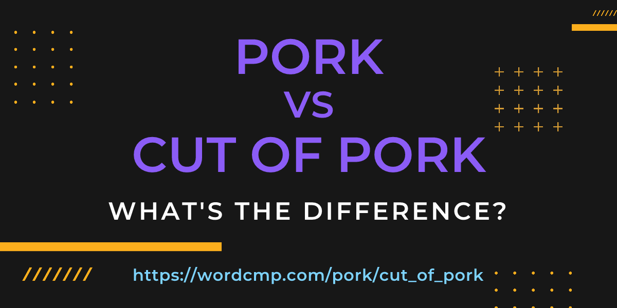 Difference between pork and cut of pork
