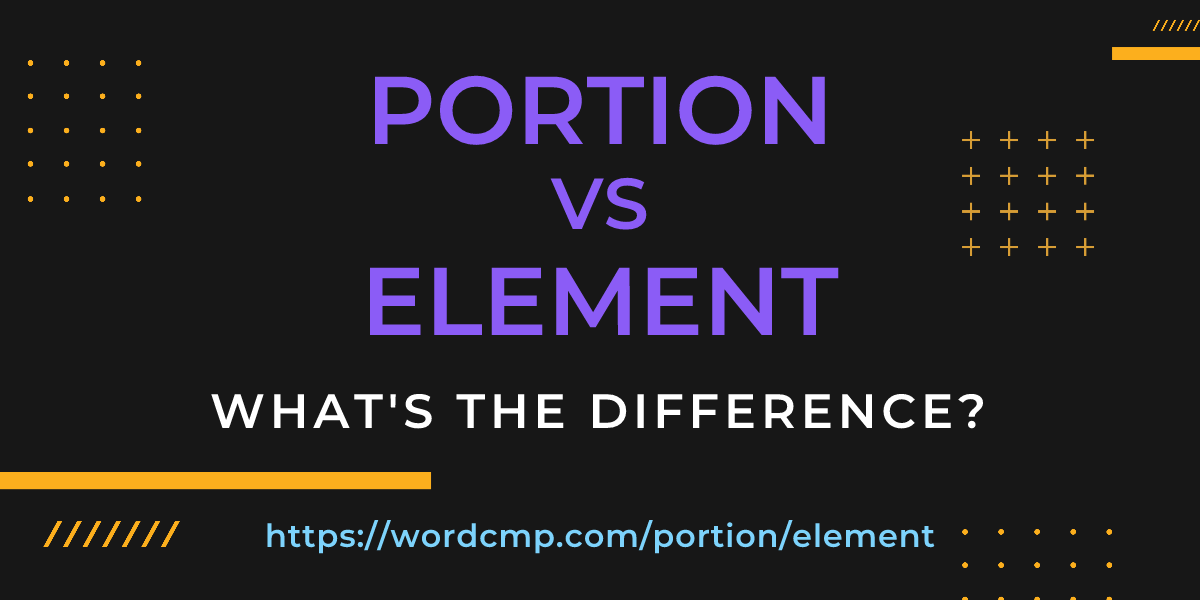Difference between portion and element