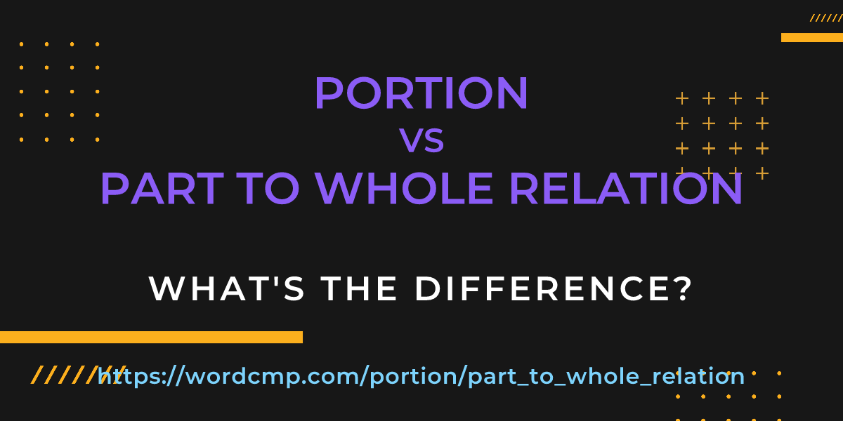Difference between portion and part to whole relation