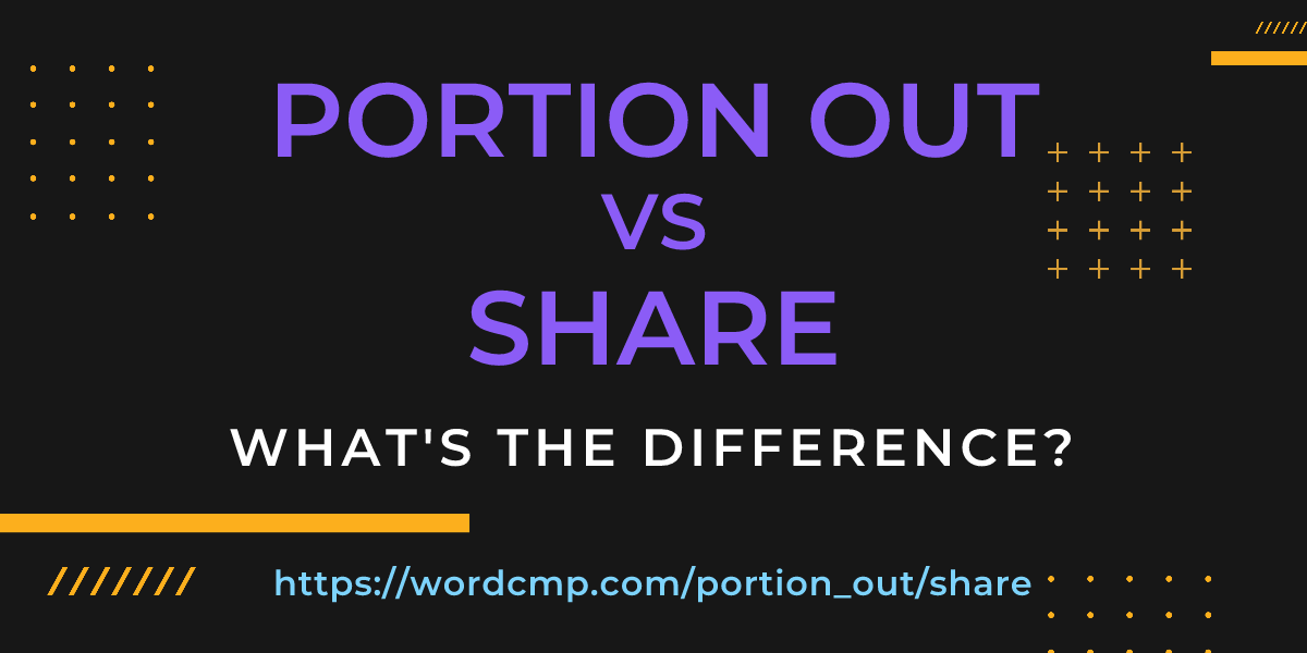 Difference between portion out and share