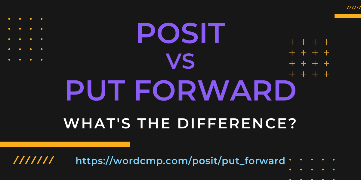 Difference between posit and put forward