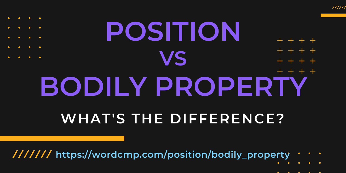 Difference between position and bodily property