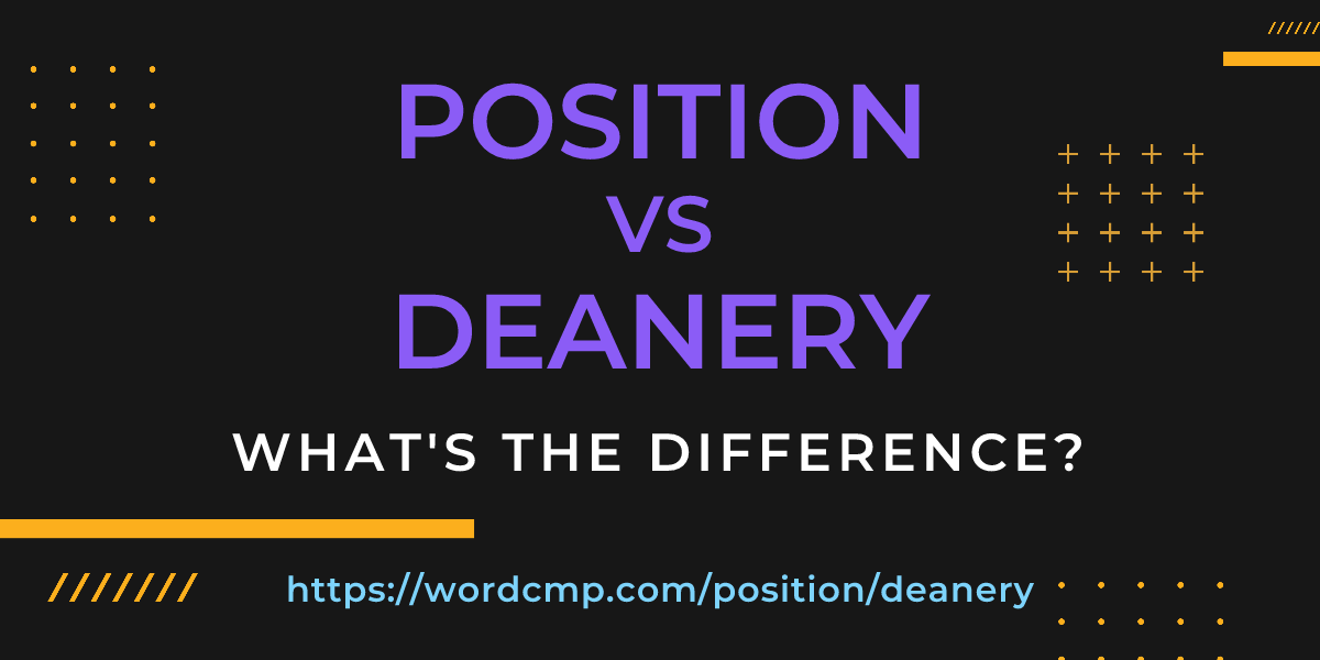 Difference between position and deanery
