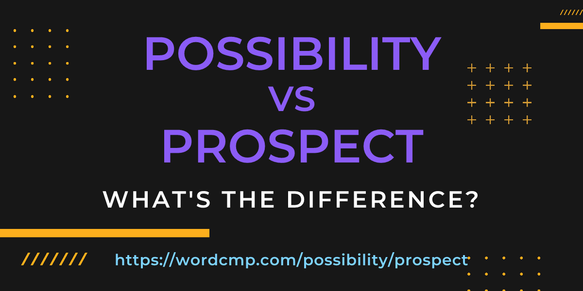 Difference between possibility and prospect