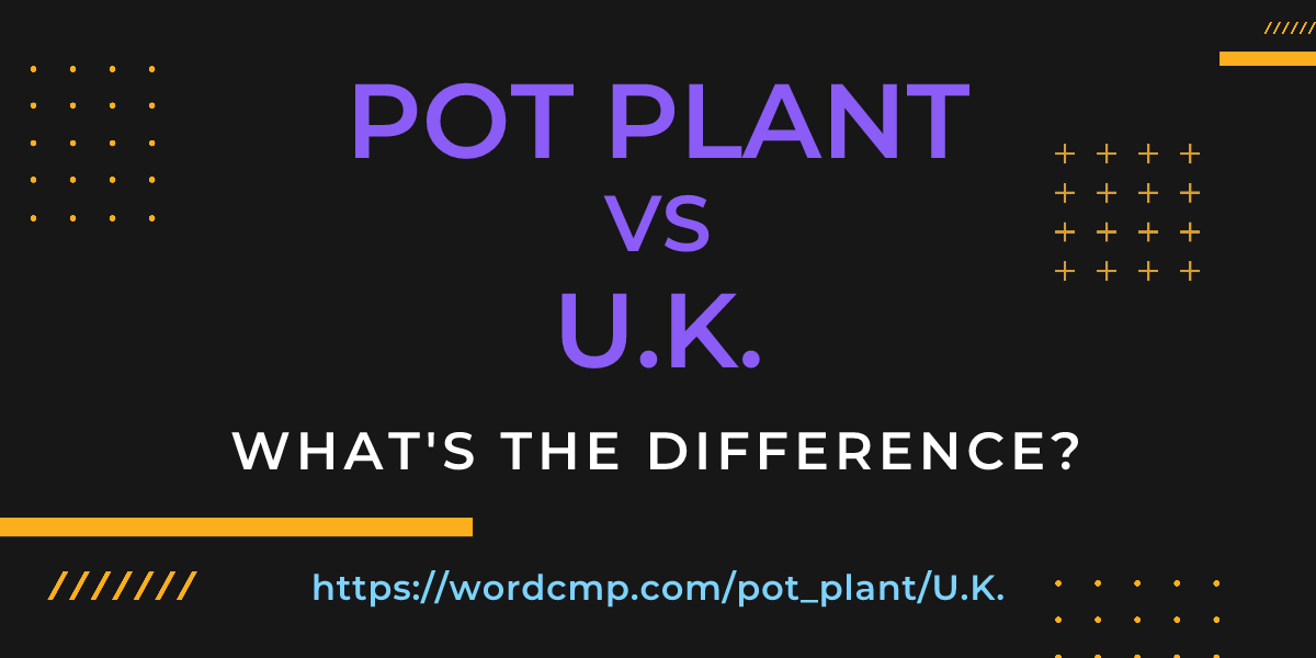 Difference between pot plant and U.K.