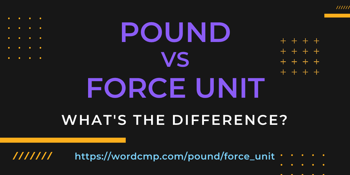 Difference between pound and force unit