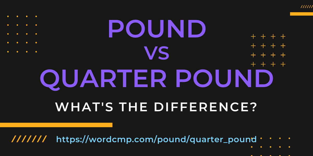 Difference between pound and quarter pound