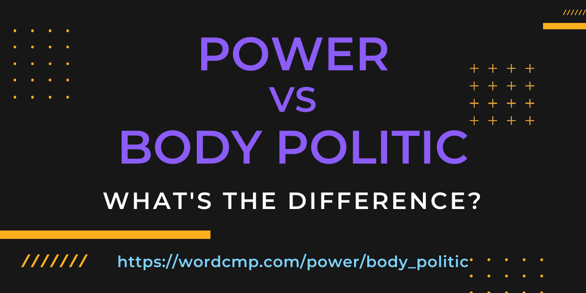 Difference between power and body politic