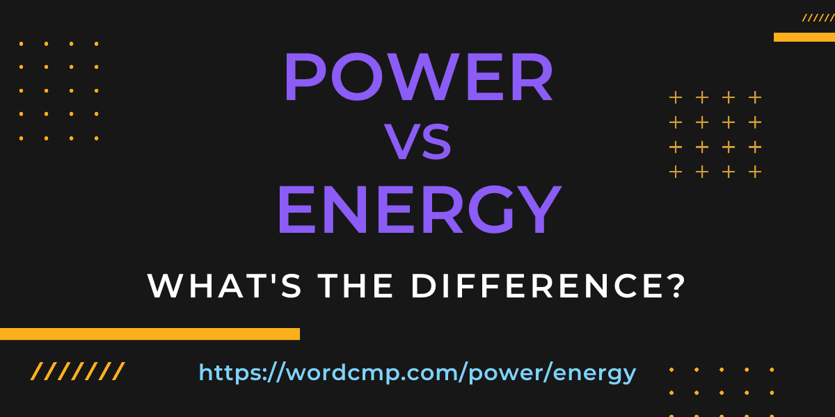 Difference between power and energy