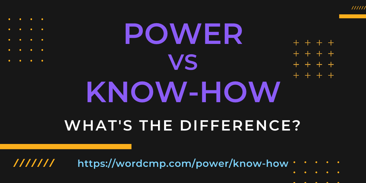 Difference between power and know-how