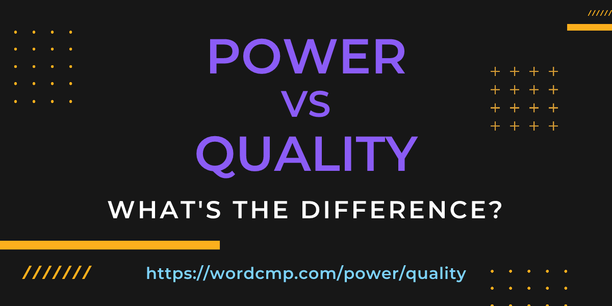 Difference between power and quality